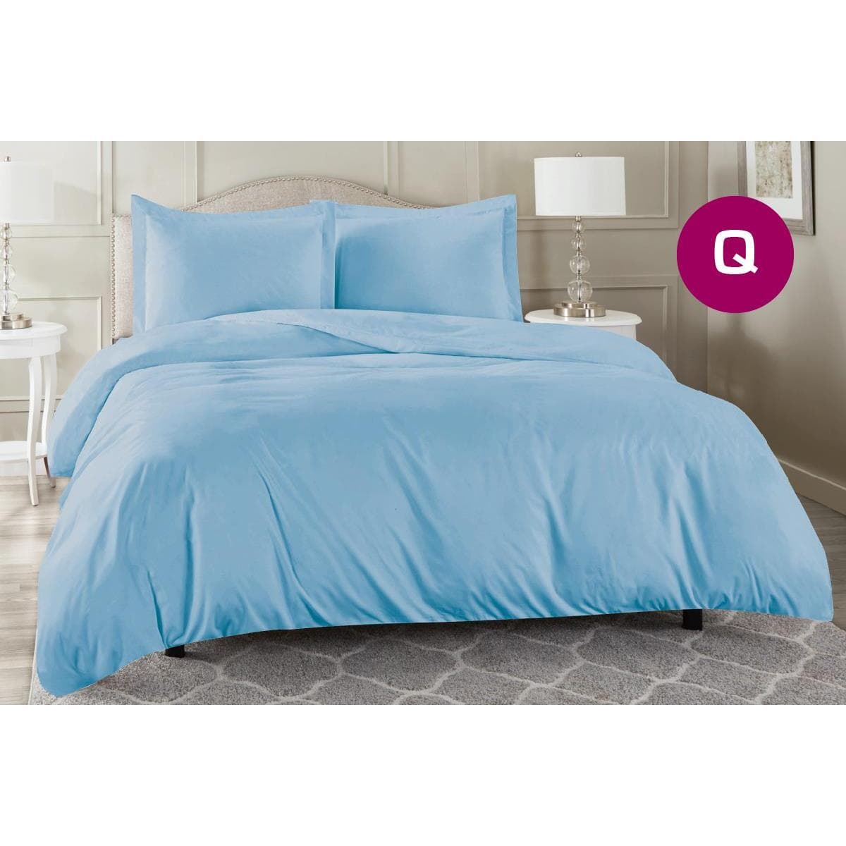 TEMU Queen Size 1000tc 100% Cotton Quilt Duvet Cover Pillowcase Set