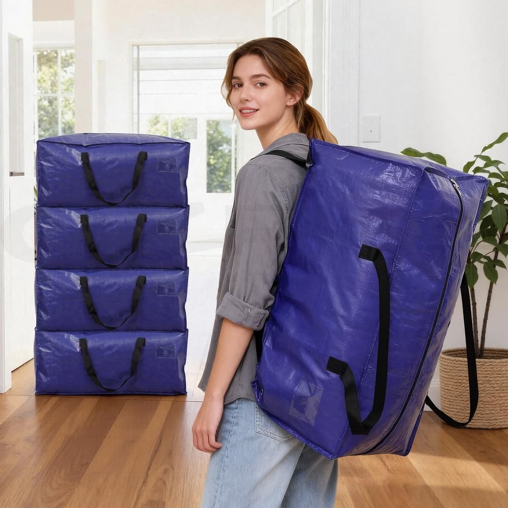 TEMU Artiss Moving Bags Heavy Duty Waterproof Backpack Straps Large Storage 5 Pack Blue