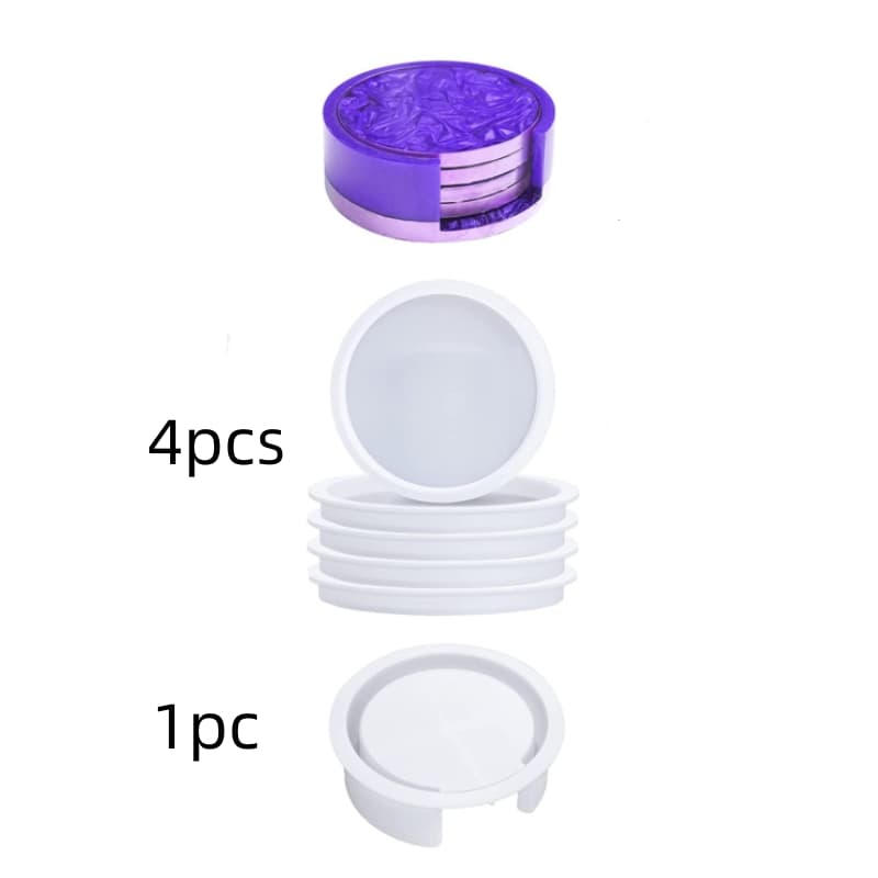 TEMU Coaster Resin Molds Silicone, Coaster Molds With Octagon Shape Holder Molds, Coaster Silicone Molds For Epoxy Resin, Diy Art Craft Cup Mats