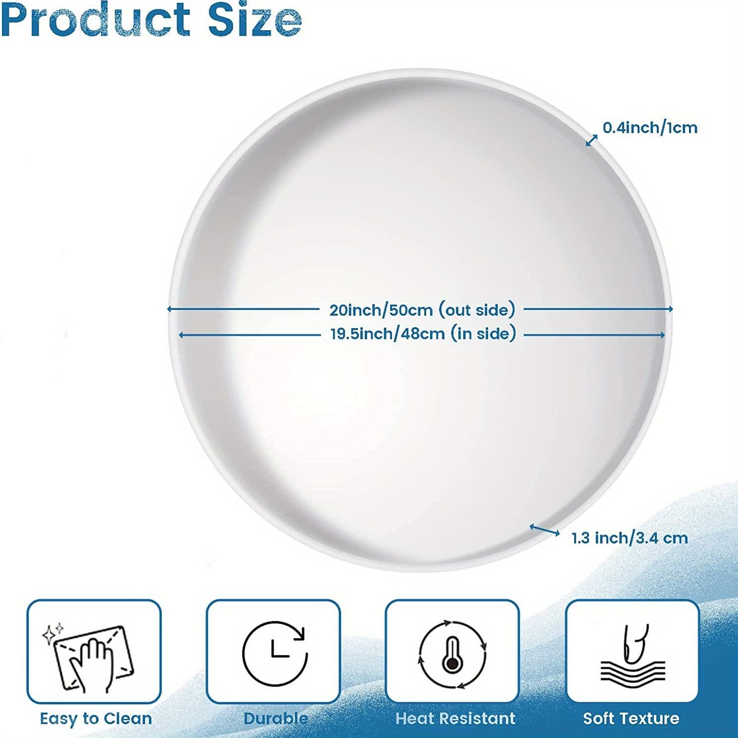 TEMU 1 Large Resin Tray Mold, 19 Inches In Diameter, Designed For Epoxy Resin Tables, Thick Round Silicone Molds Suitable For Charcuterie Boards, Resin Casting, And Home Decor Projects