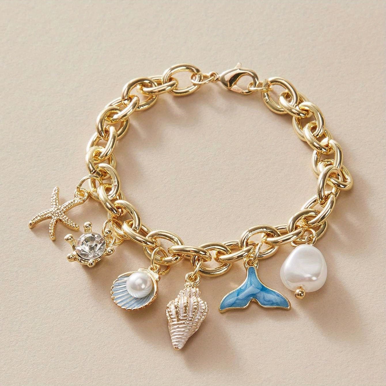 TEMU 1pc Of Ocean-style Plastic Drop-coated Bracelet