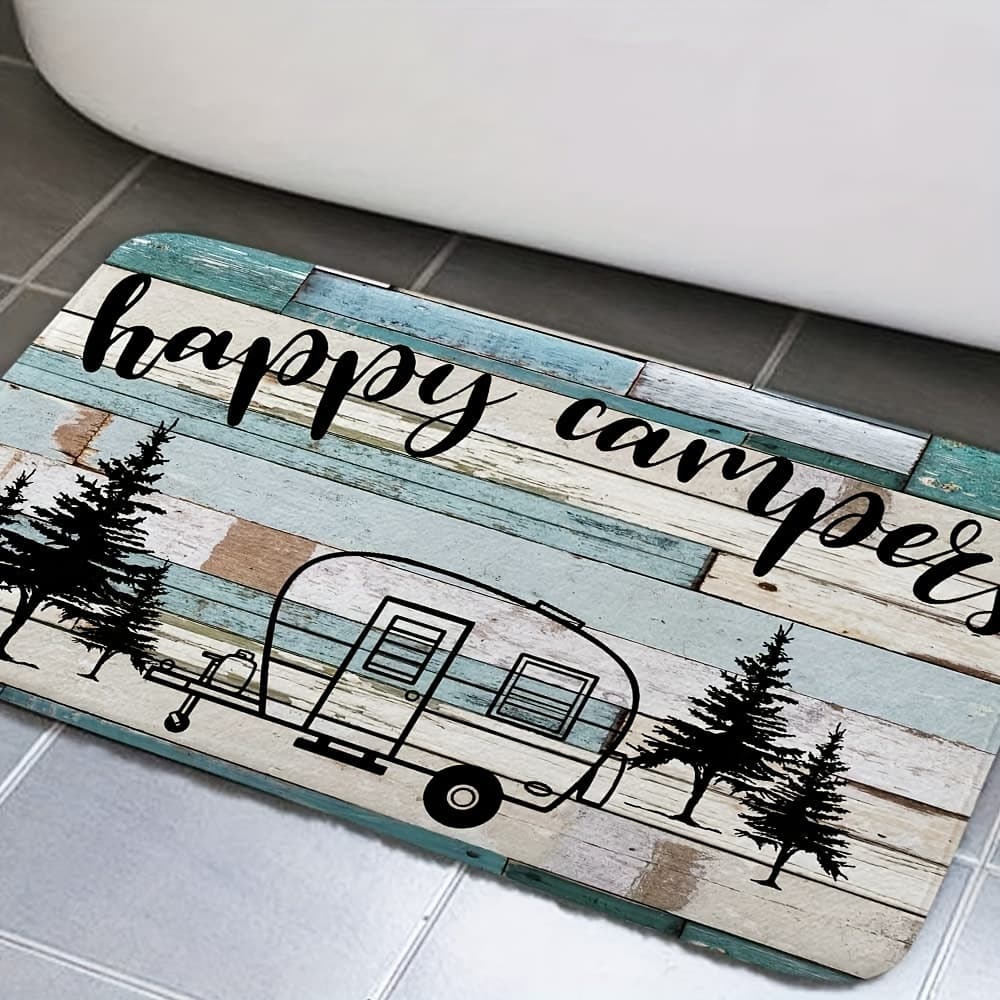 TEMU 1pc Wood Pattern Bath Rug, Super Soft Non-slip Absorbent Quick Drying Bath Mat, Washable Shower Carpet For Home Kitchen Bathroom, Bathroom Decoration Accessories