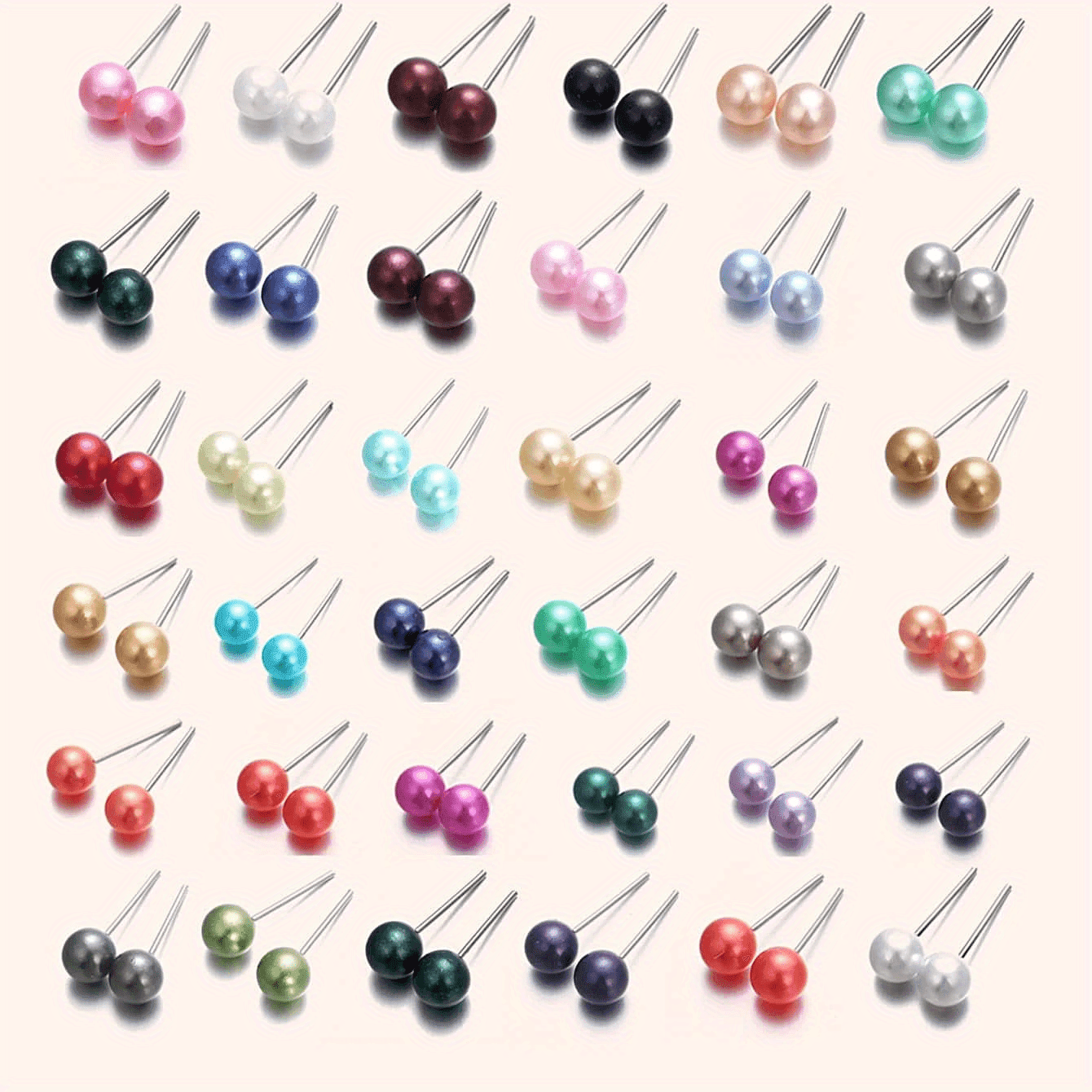 TEMU A Cute And Colorful Set Of 36 Pairs Of Minimalist Pearl Earrings, Wear