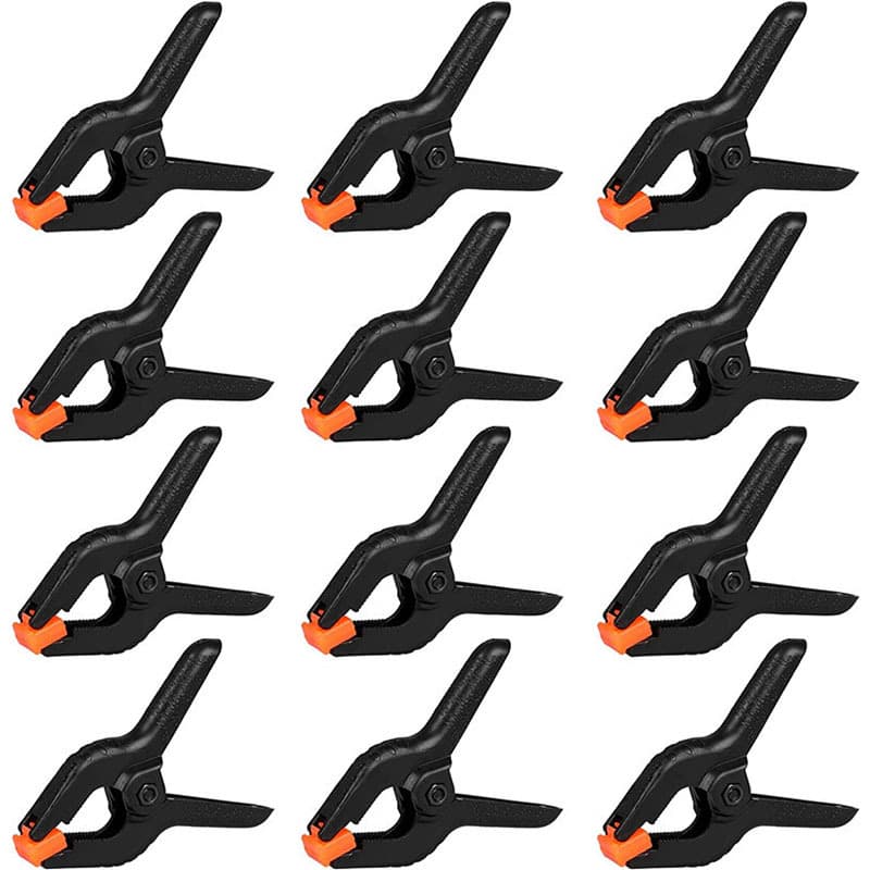 TEMU 12pcs Heavy-duty Plastic Spring Clamps, 2-inch Small Background Clamps, Suitable For Crafts, Woodworking, And Photography