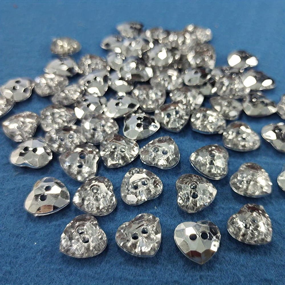 TEMU 50pcs 1.2cm Heart Shape Acrylic Button Garment Bags Decorative Accessories Diy Crafts