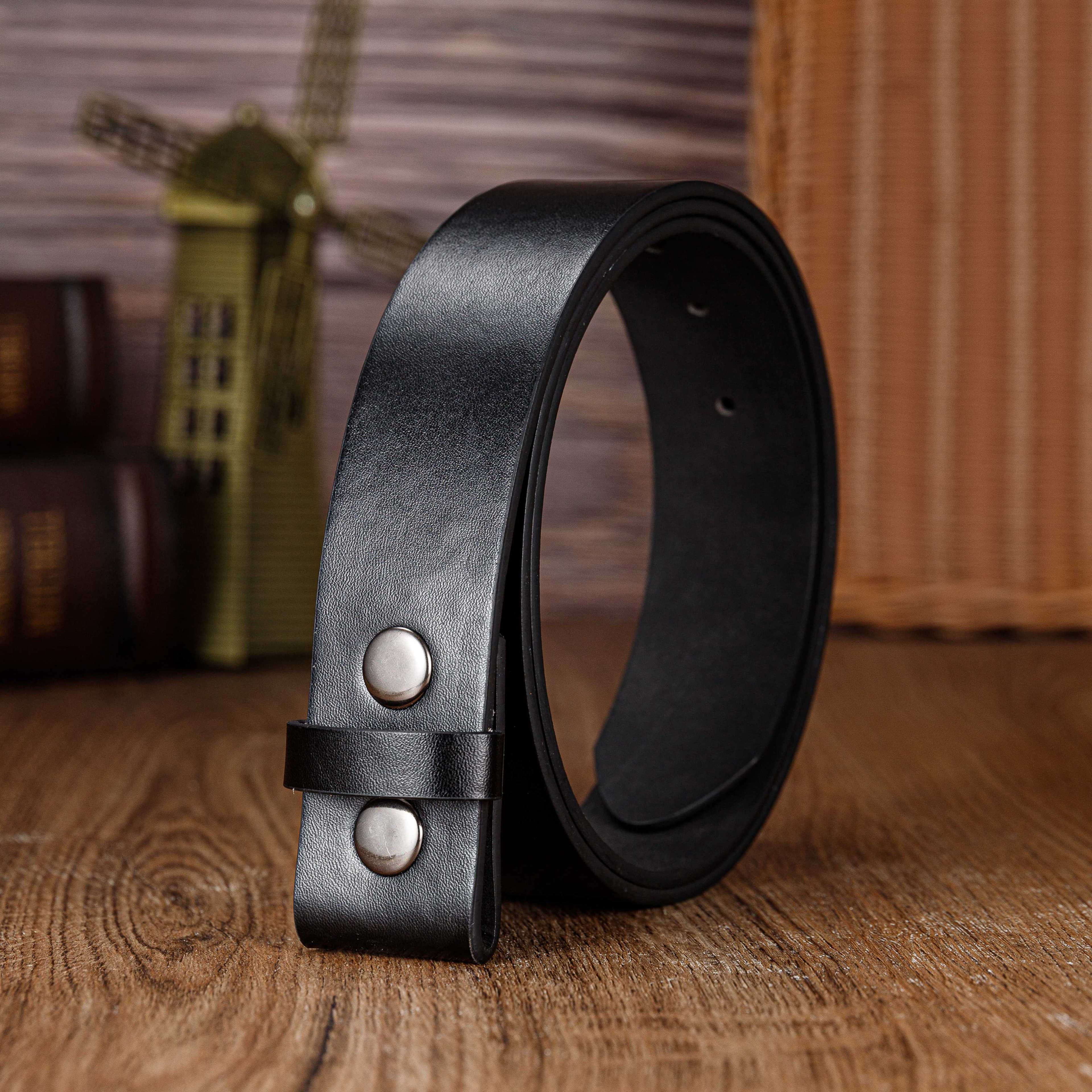 TEMU Pu Button Belt With Pure Belt Strip With Large Buttons