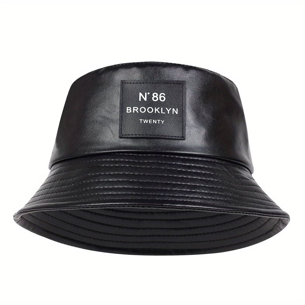 TEMU 1 Women's N86pu Leather Fisherman Hat Outdoor Adjustable Sun Hat Casual Hat Suitable For Spring And Autumn Travel Seaside Party