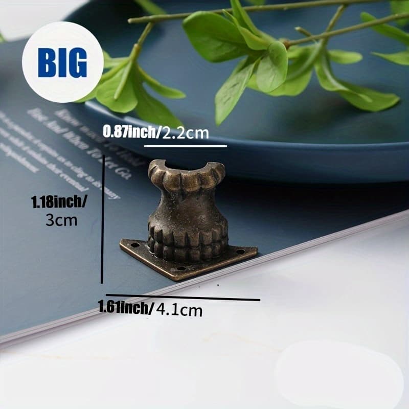 TEMU 4pcs Alloy Bronze Antique Brass Jewelry Chest Wood Win Box Decorative Feet Leg Corner Protector In Stock