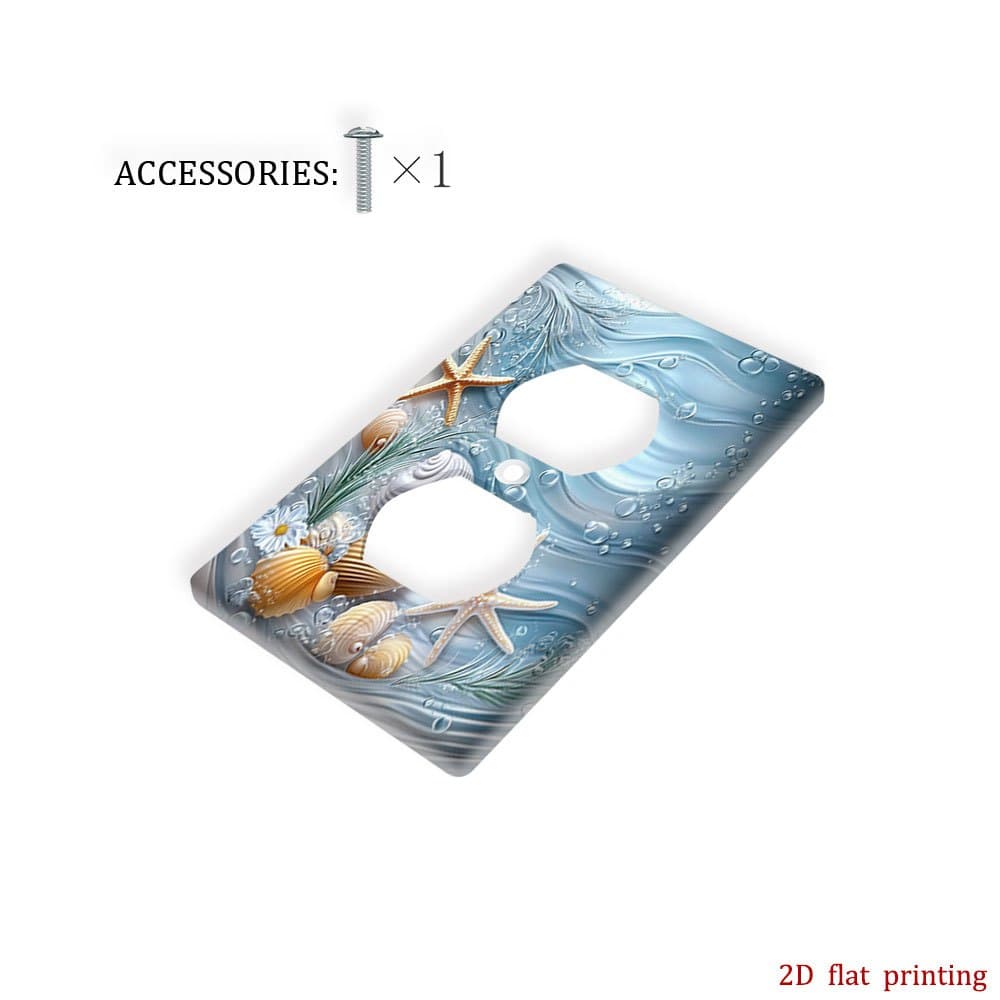 TEMU 1pc Switch Wall Plate, Stylish Pattern, Printed Panel, Home Decor For Bedroom, Kitchen, And Living Room, , Durable, And Safe, 2d Flat