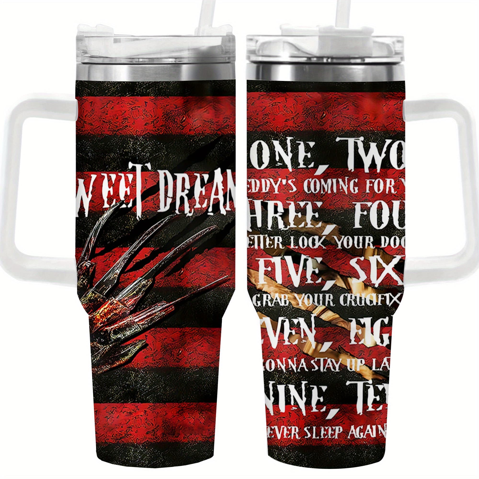 TEMU 1pc 40oz Nightmare Tumbler, Double Wall Vacuum Insulated Travel Mug, Spill Proof Lid, Gift For Dad, Mom, Ideal For Christmas, , Birthday Gift, Coffee Cup