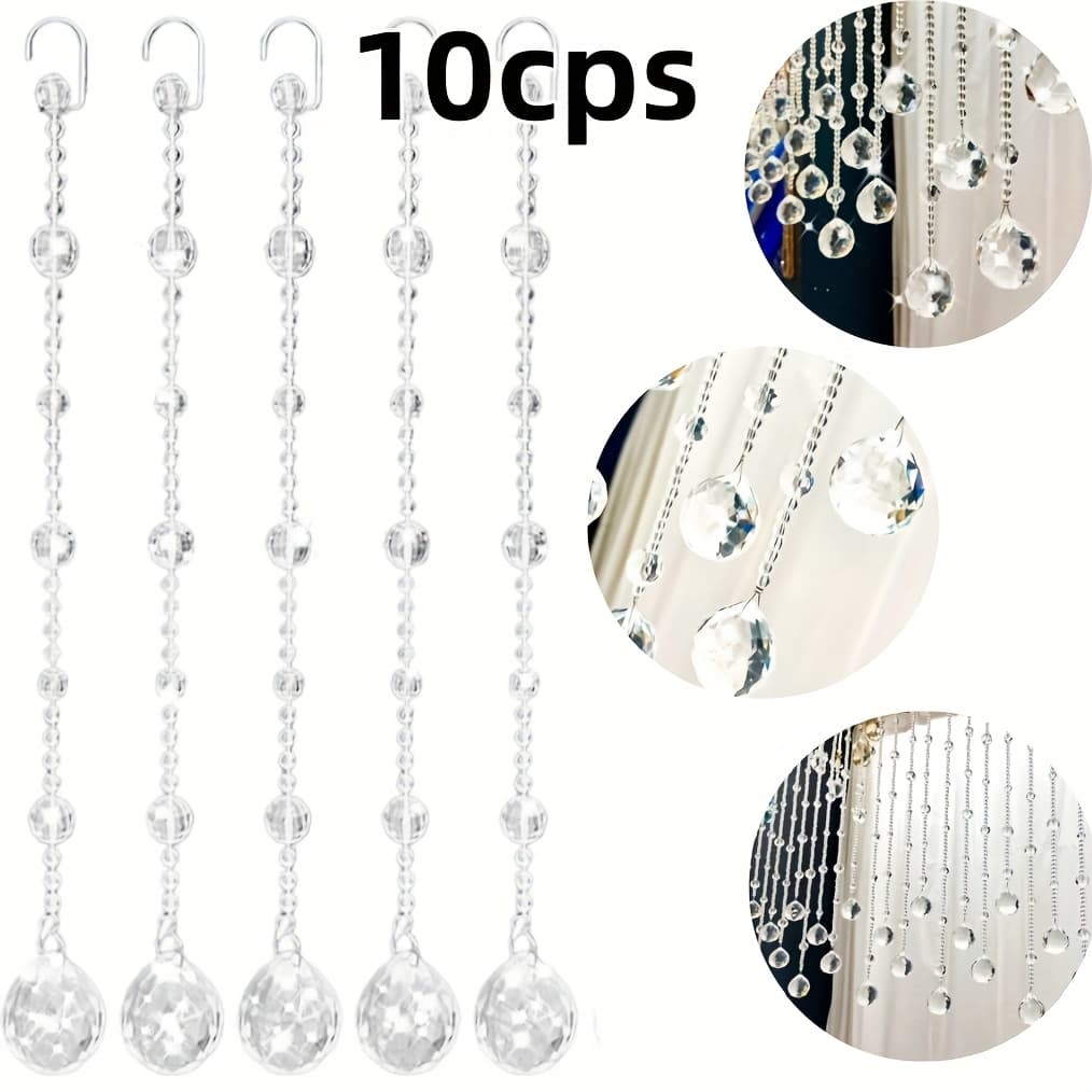 TEMU Shining Beads- 10pcs Halloween And Christmas Decorations, Party Background Decorations, Room Partitions