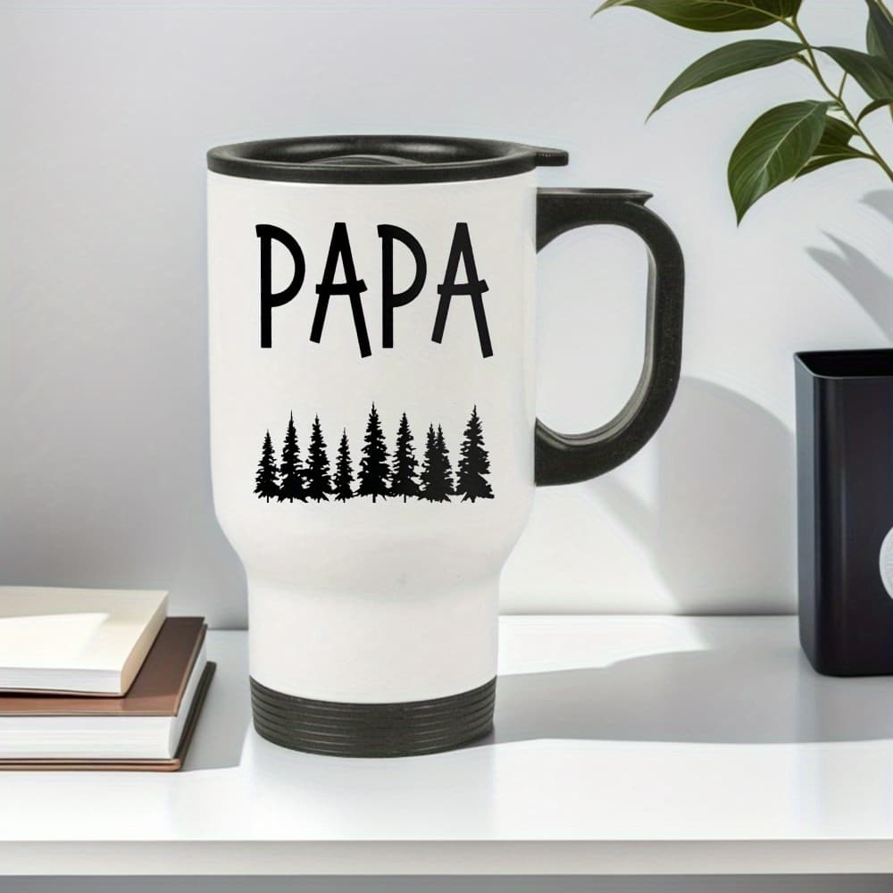 TEMU 14oz Stainless Steel Travel Mug, Creative Gift For Papa, Best Gifts For Father's Day, Water Cups, Travel Mug, Coffee Cup Drinkware, Perfect For Camping And Travel, Ideal For Use