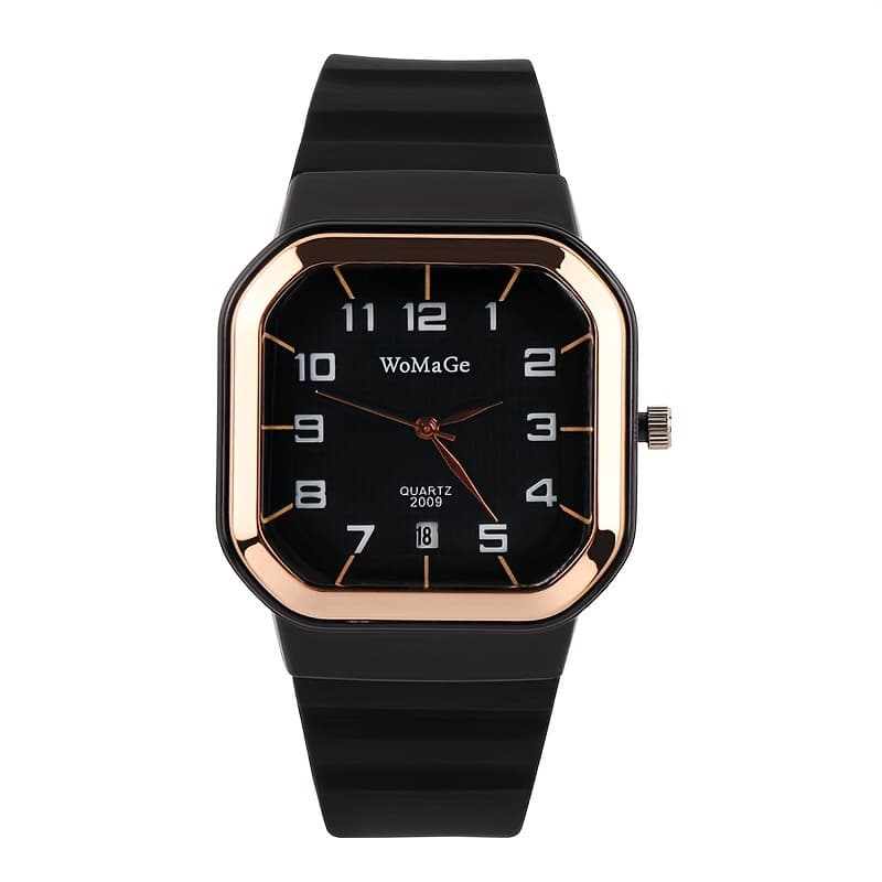TEMU Creative Women's Silicone Quartz Watch Simple Jelly Color Calendar Fashion Watch