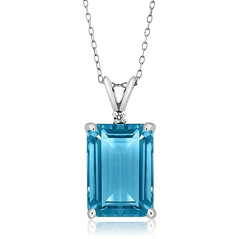 TEMU Classic Elegant Inlay Synthetic Pendant Necklace For Women Bridal Wedding Clavicle Necklace Anniversary Gifts
