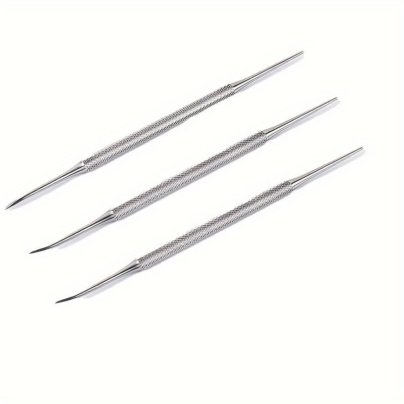 TEMU Stainless Steel Nail Picking File Nail Pen Beauty File Tool 3pcs