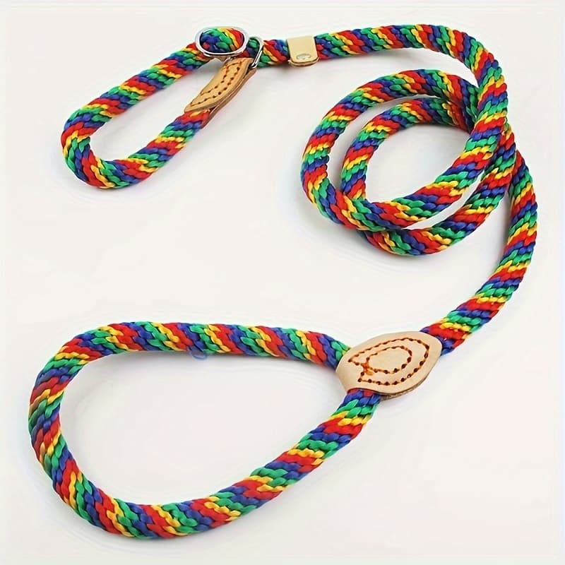 TEMU Itandme Heavy-duty Braided Rope Dog Leash - Adjustable, Training Lead For Large, Medium & Small Breeds