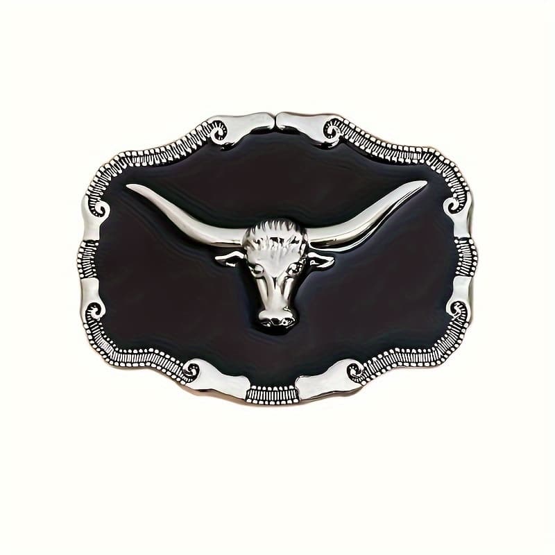 TEMU Western Cowboy Style Oil Black Versatile Belt