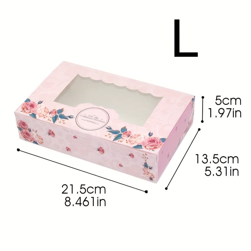 TEMU Gift For Her/him 5pcs Windowed Paper Gift Boxes With Stickers - Perfect For Birthdays, Weddings & Candy Packaging, Christmas, Halloween