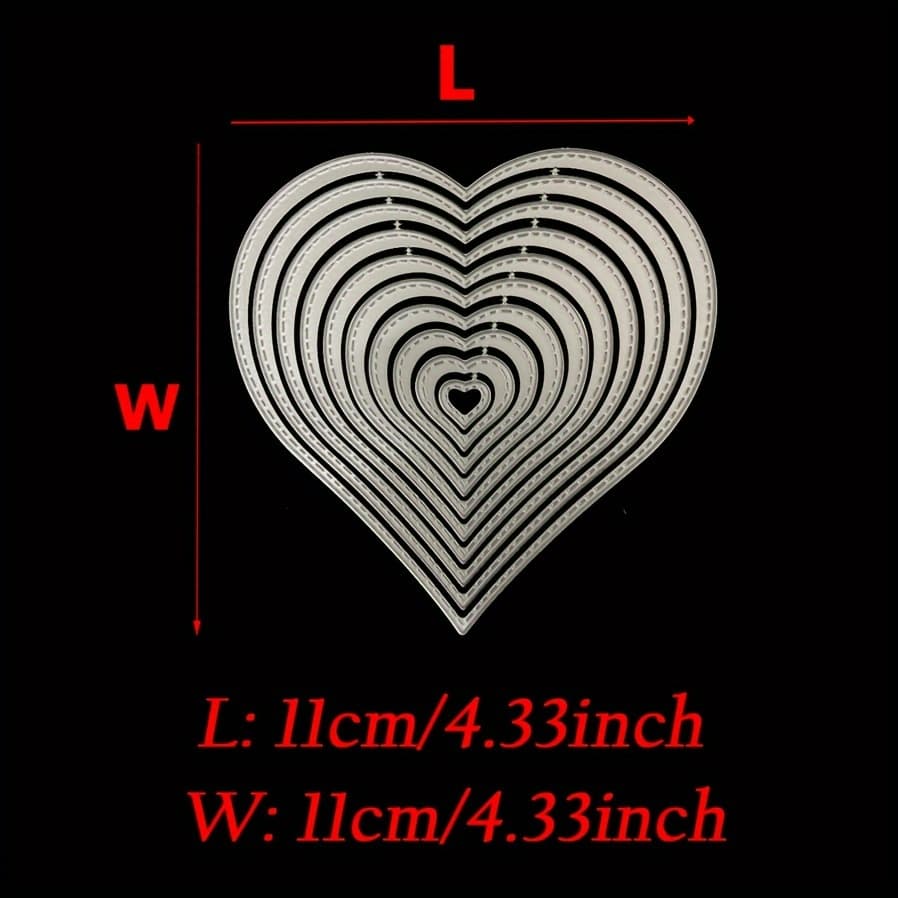TEMU 10pcs Hearts Metal Cutting Dies - Craft Stencils For Love Cards, Anniversary Invitations & Romantic Scrapbooking (reusable Heart Die Templates With Intricate Designs)