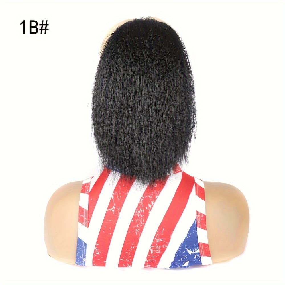 TEMU 10-inch Kinky Straight Drawstring Ponytail For Women - Short Synthetic Hair Extensions