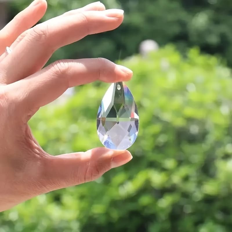 TEMU 25pcs 22mm Drop-shaped Glass Pendants-, Transparent Prism Beads For Windows, , Balcony Decorations, Parties, Weddings, Making-perfect For Halloween And Christmas