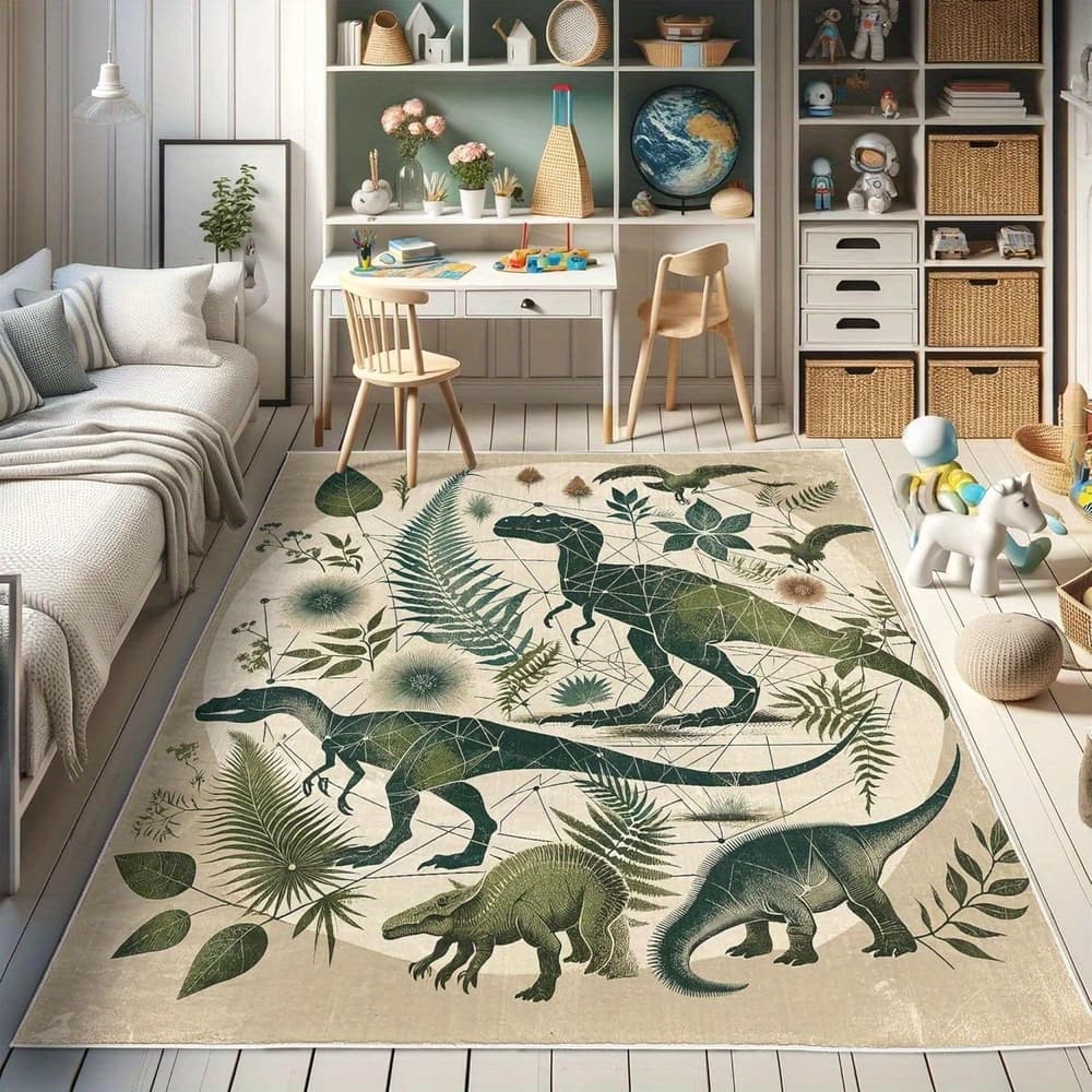 TEMU Dinosaur Design Luxurious Area Rugs For Living Room, Floor Carpet For Bedroom, Flannel Carpets Home Decor Rugs, Hotel, Non-slip Machine Washable Carpet, Aesthetic Stuff Home Decor Room Decor