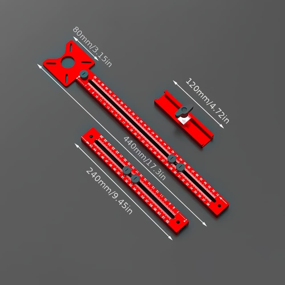TEMU 1pc 3-in-1 Router Milling Bracket, Cabinet Hardware Jig Cabinet Hole Drilling Template For Drawer Cabinet Installation, Woodworking Cutting And Milling Tool