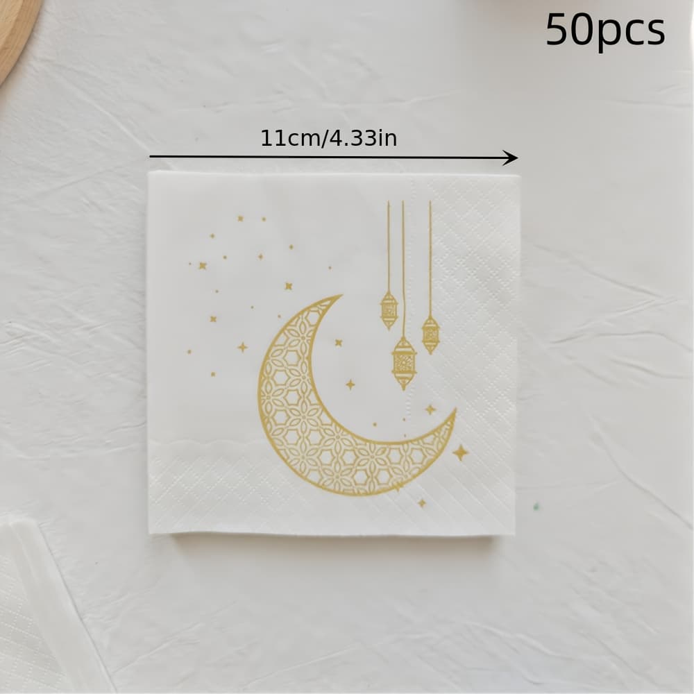 TEMU 50pcs Ramadan Mubarak Celebration Napkins, Festival Decorative Napkins, Middle Napkins, Festive Atmosphere Decorations Valentine,carnival,mardi Gras, Karneval,easter,wedding