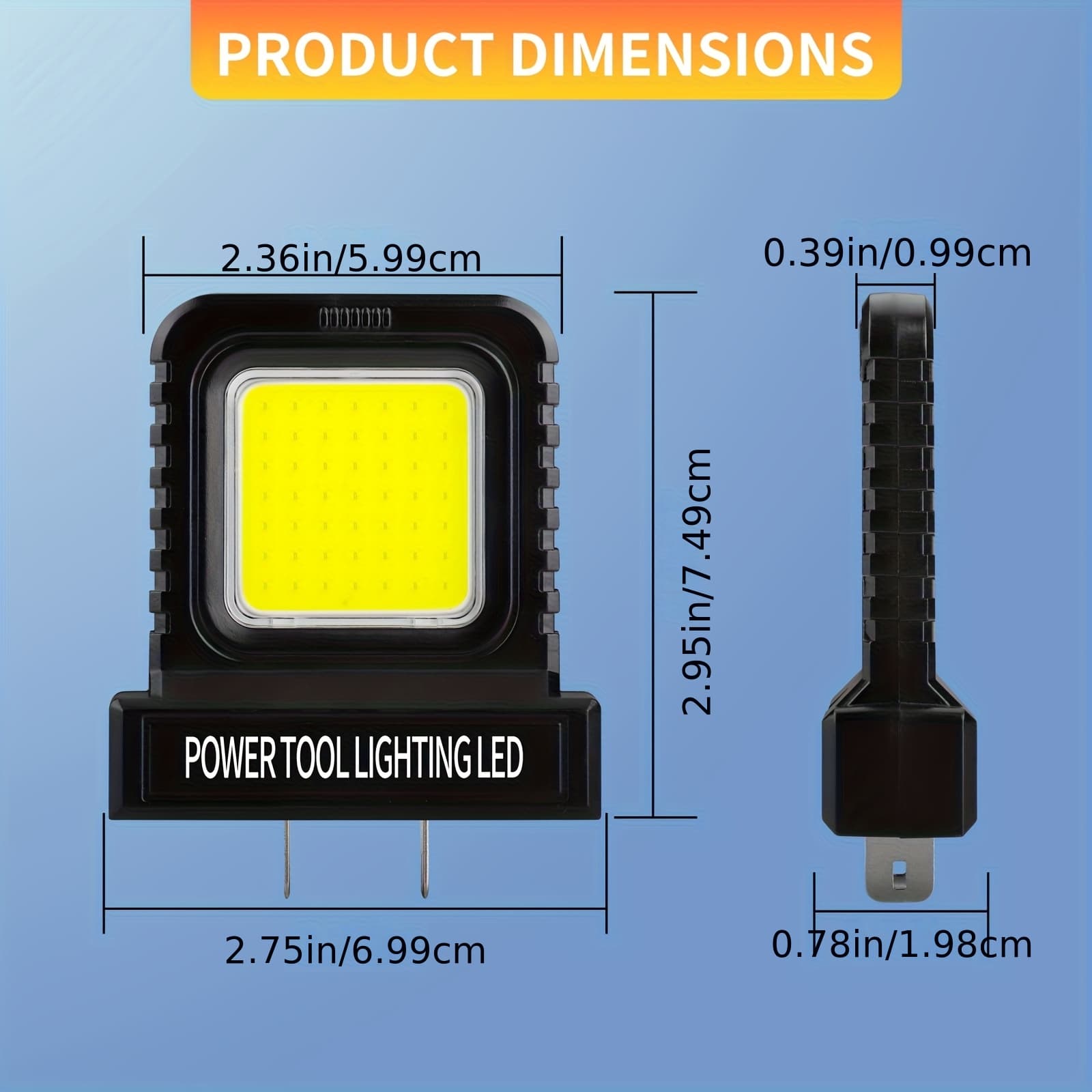 TEMU Rechargeable Led Work Light, Compact And Drop-resistant, Compatible With Multiple Batteries, 15w High Brightness. Perfect For Night Work, Emergency Use, Maintenance And Workshop Lighting.