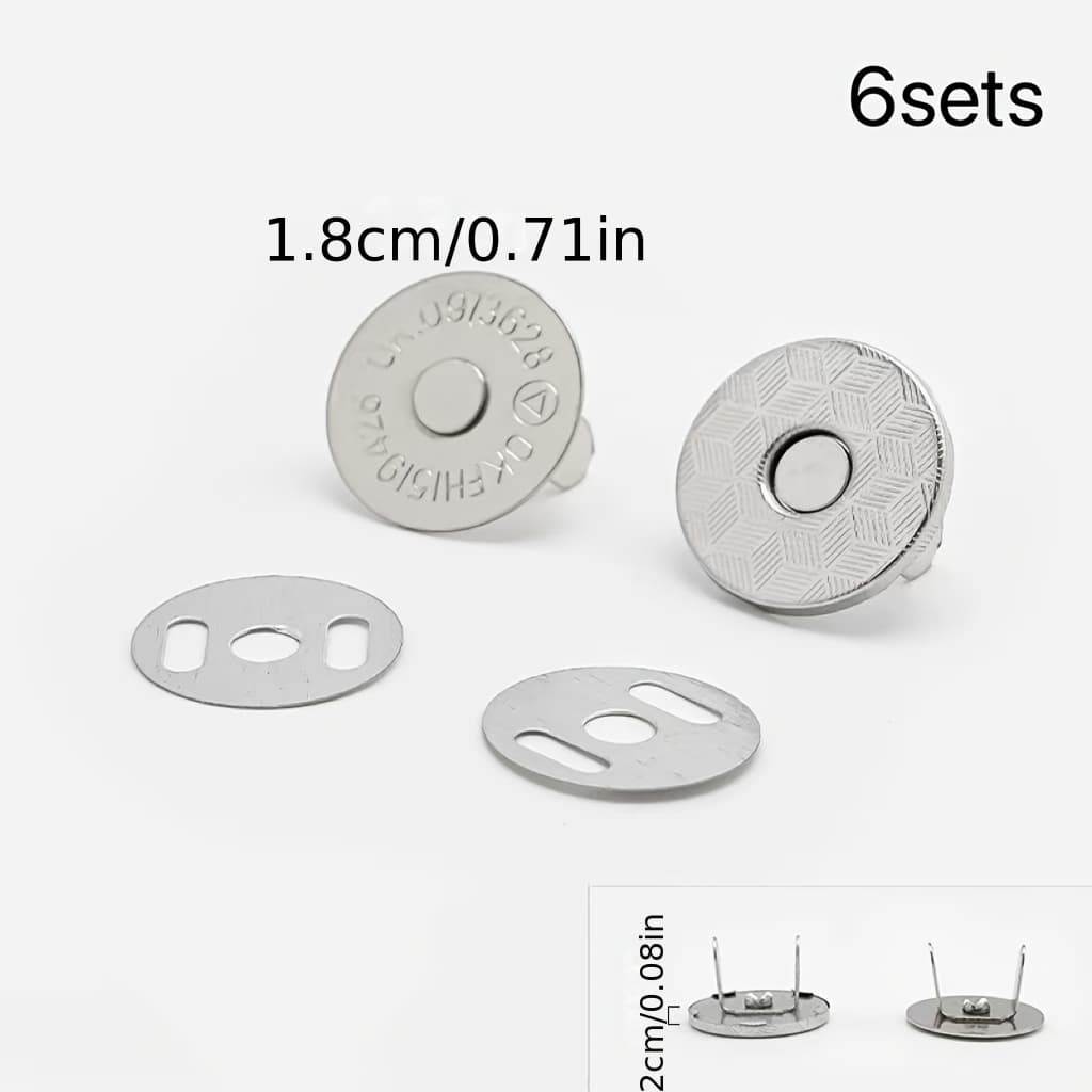 TEMU This Package Contains 6 Pairs Of Ultra-thin Magnetic Snap Buttons, Sizes: 1.8cm 4cm, With A Thickness Of 0.2cm. Come In : Silver, Rose Golden, Golden, Antique Bronze