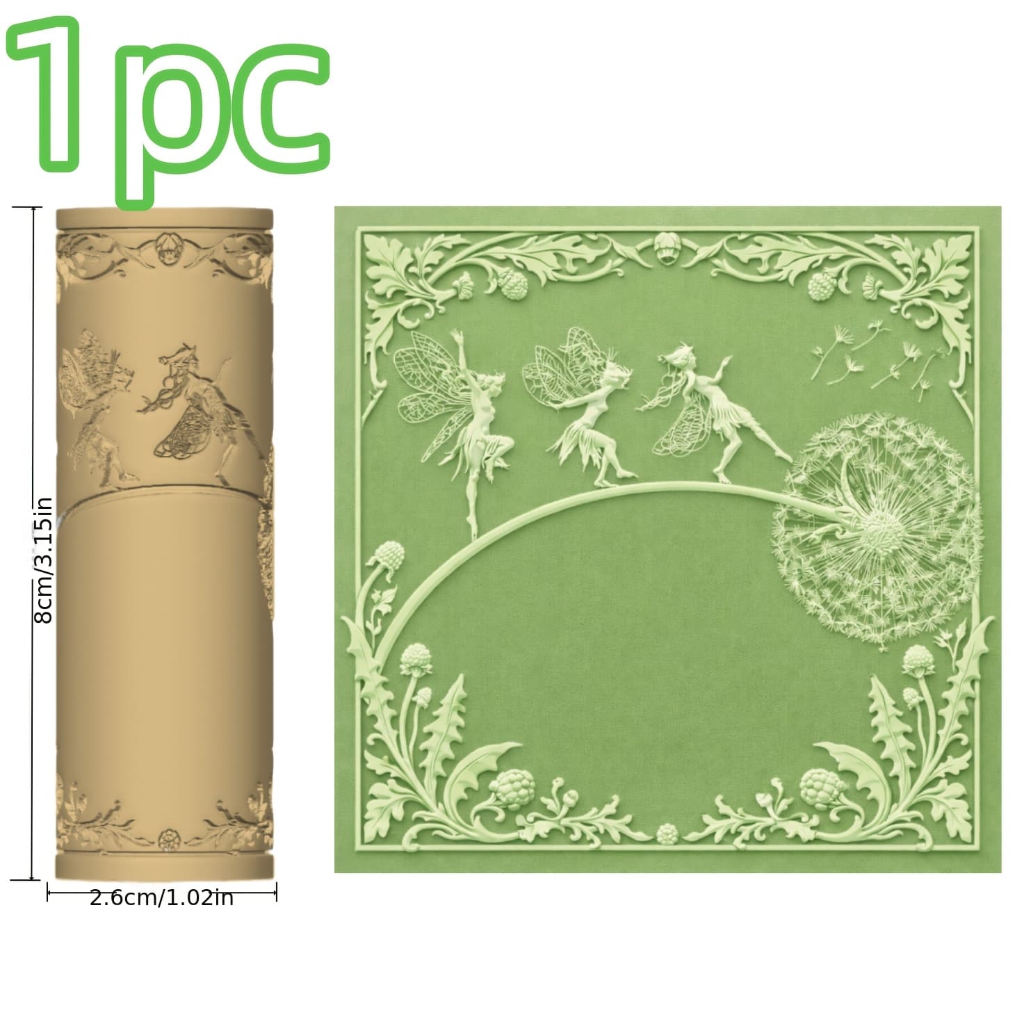 TEMU 1 Flower Fairy Dandelion Texture Roller | Durable And Accurate Plastic Clay Mold, Perfect For Soft Pottery And Jewelry Making | Ideal Gift For , Family, , , Valentine's Day Gift