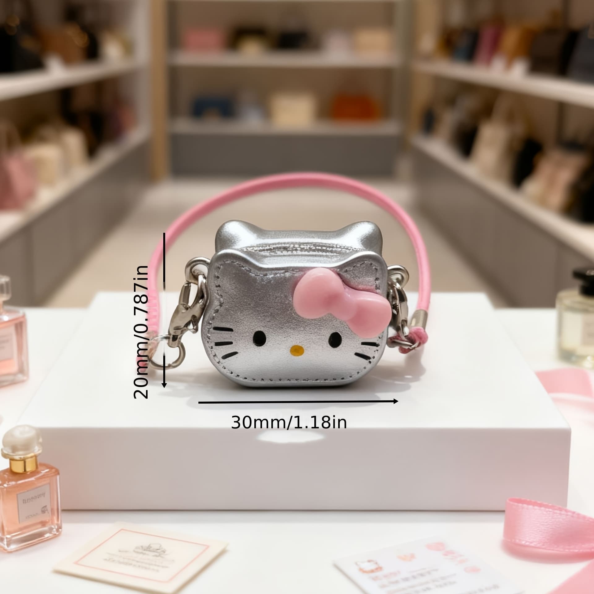 TEMU 1 Random Color Kt Small Crossbody Bag, With Cat Pendant, Mini Bag, Miniature Scene Decoration Props, Phone Case Pendant And Keychain, Bag Pendant