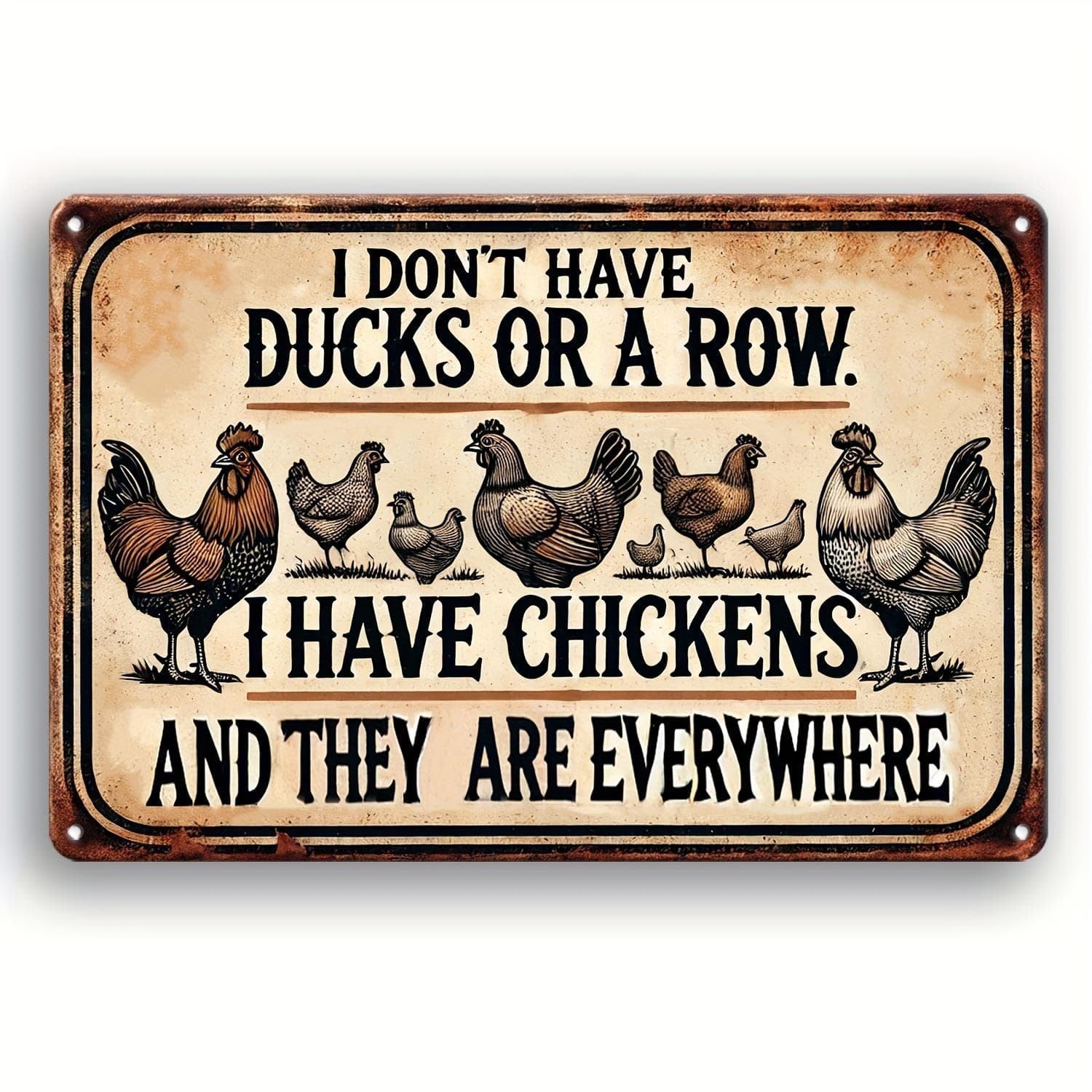 TEMU 2d Flat, 1pc Funny "i Have Chickens & Are Everywhere" Metal Wall Sign - Rustic Farmhouse Chicken Decor With Poultry Art, Retro Wall Hanging Suitable,, Coop, 2d Flat