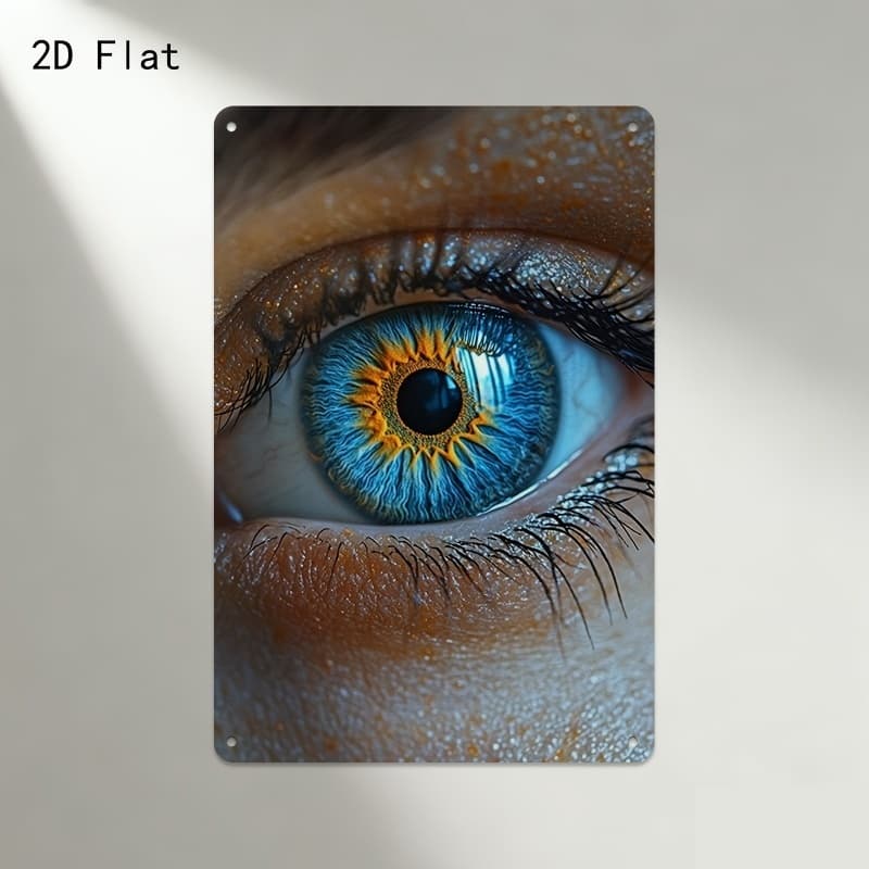 TEMU Realistic Eye With Golden | Gift With Pre-drilled Holes, Humorous Design, Ideal For Rustic Home Or Cave Decor, , Wall Hanging, 2d Plane Craft Effect