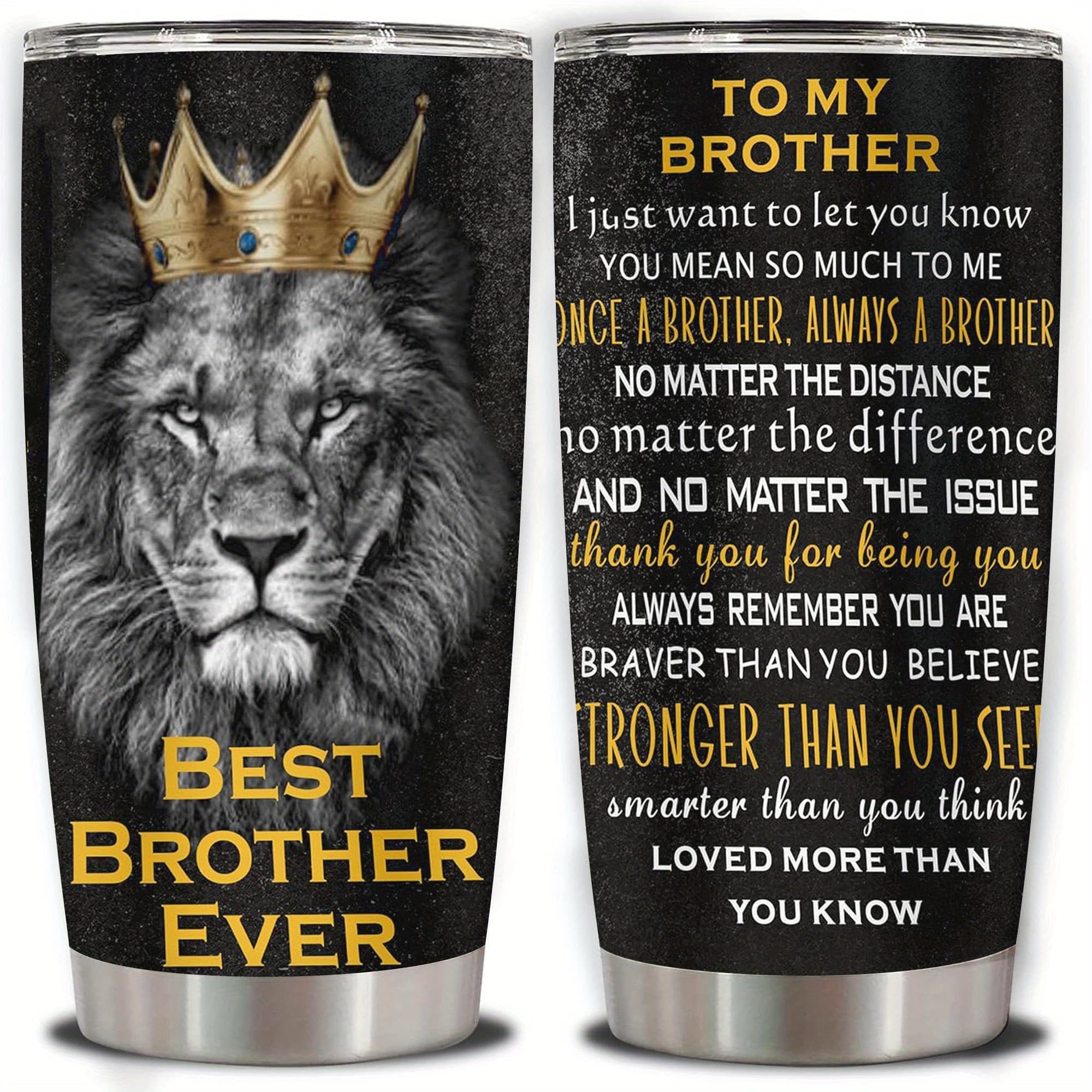 TEMU Brother Birthday Gifts, Best Brother Ever Gift Idea From Sister, 20oz Stainless Steel Tumbler For Men, Bro Travel Mu, 1pc