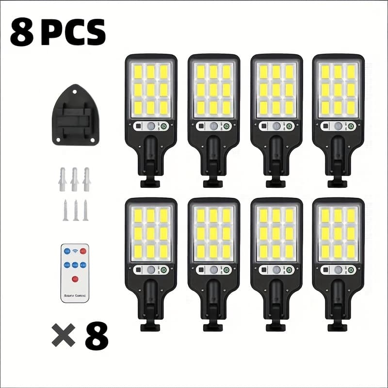 TEMU 108cob Solar Street Lamp, Outdoor Wall Light, , Waterproof, 3 Lighting With Motion Detection, Solar Sensor Led Street Light Ideal For Bedroom, Hallway, Stairs, Garden, And Bedside Decor