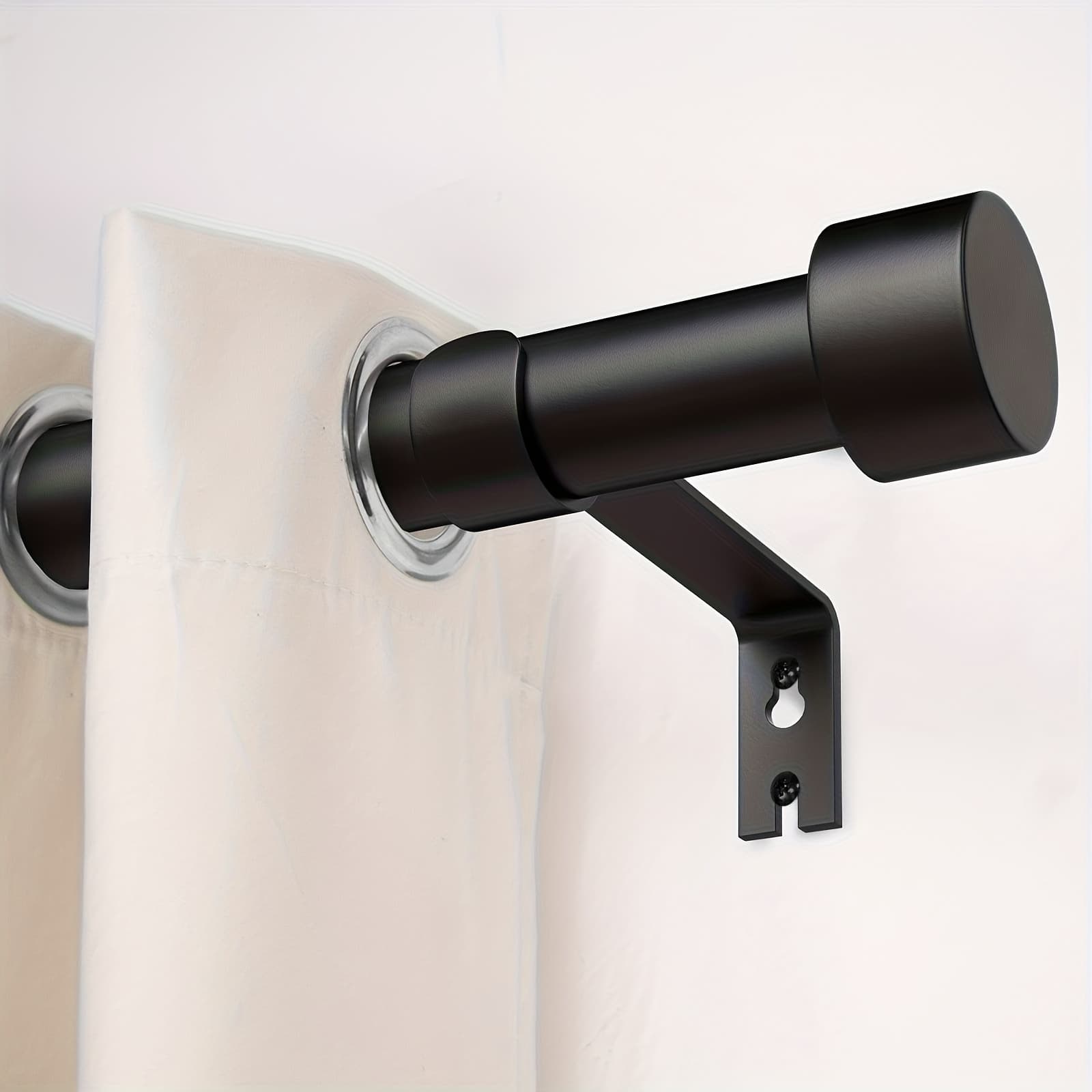 TEMU Duty Curtain Rod, Rods For Windows, 1 Inch Diameter Adjustable For Indoor Living Room Bedroom Outdoor Patio, Black
