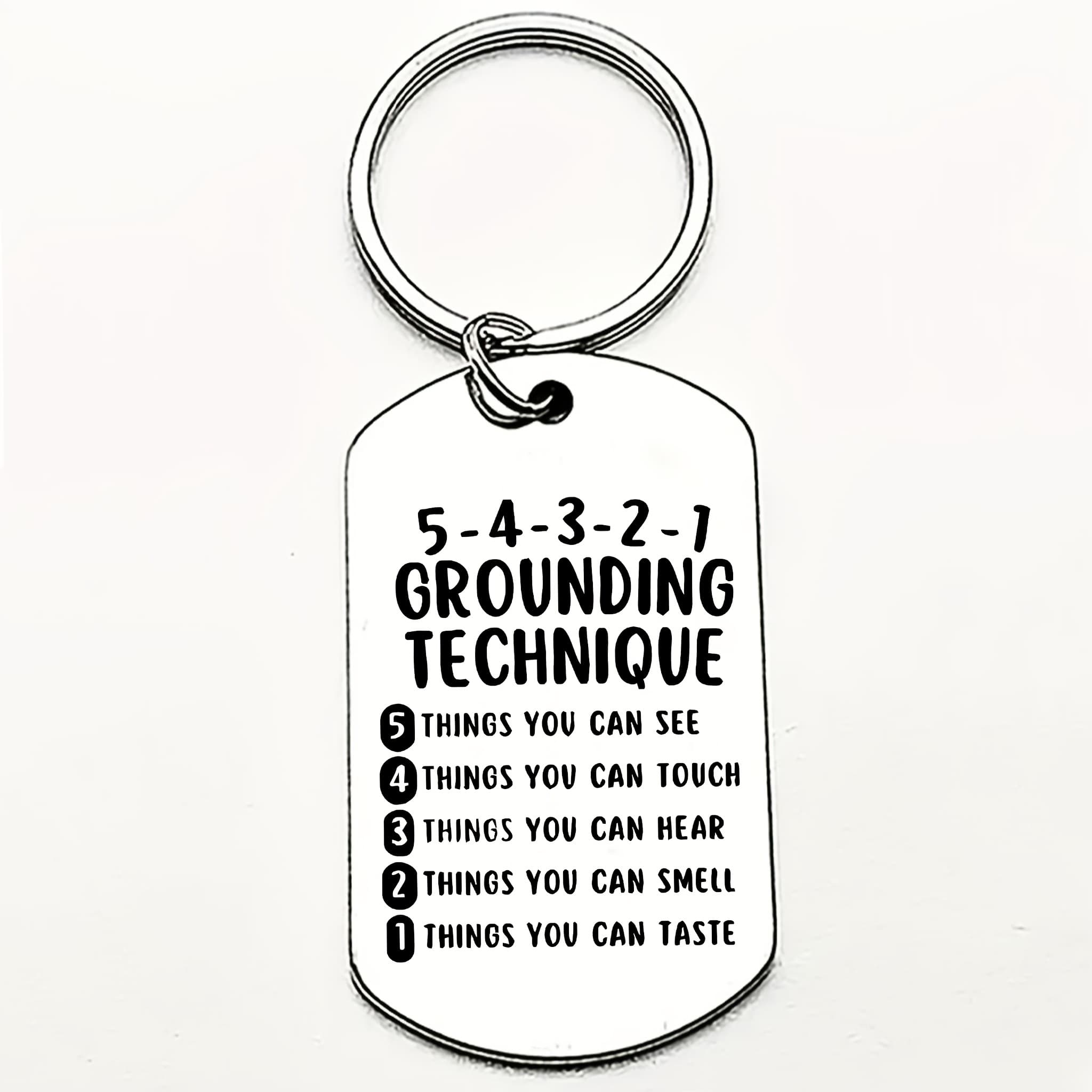 TEMU Grounding Techniques , A Stainless Steel Keychain For Mental Health, Emotional Chart Coping Strategies, Includes Exercises, Alleviates Anxiety, An Ideal Gift For
