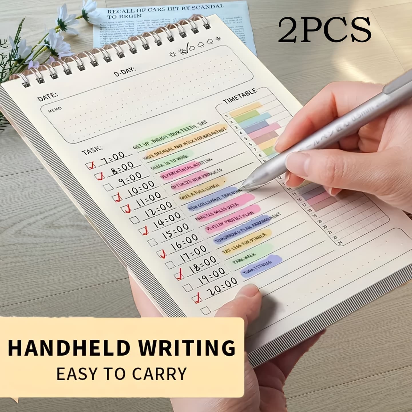 TEMU A5 Daily Planner Notebook - 160 Pages, Schedule And Task Organizer For Office And School Supplies