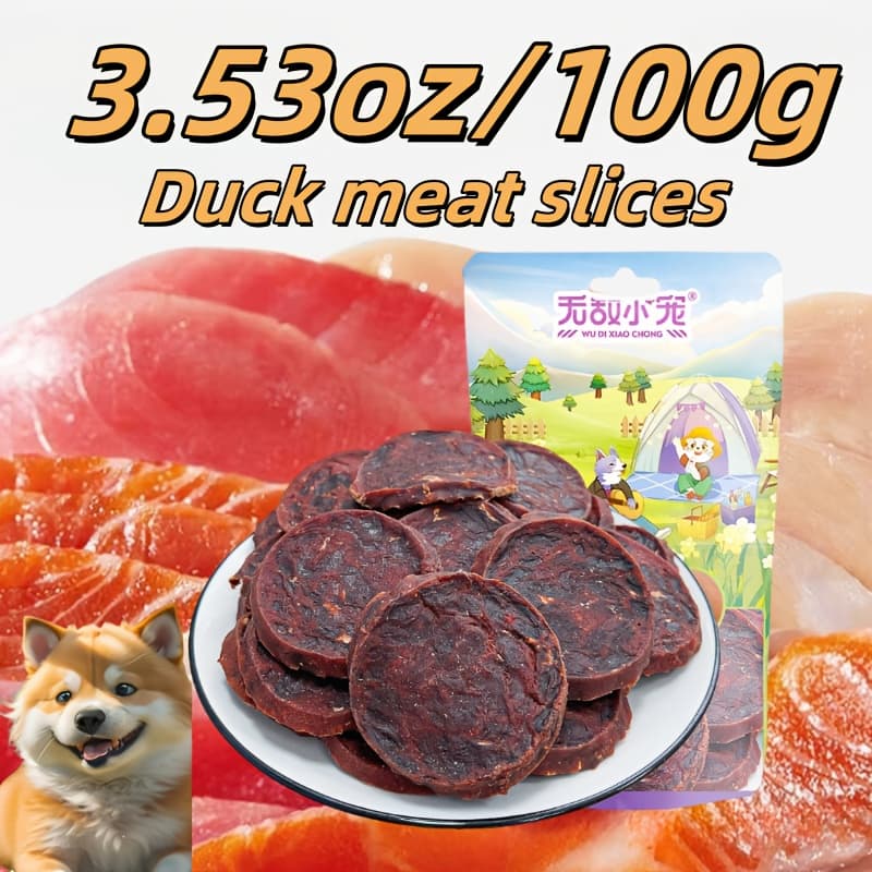 TEMU Duck Meat Slices Weighing 3.53 Oz/100g, Through Low-temperature Drying Of Fresh Duck, Serve As Training Treats For Pets