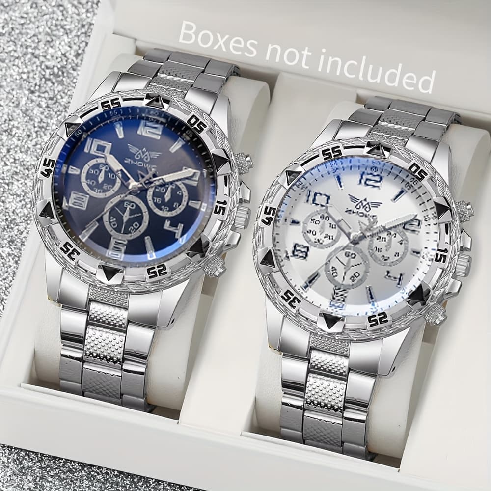 TEMU 2pcs/set Luxury Men's Business Watches Sport Watch, Fashion Quartz Wrist Watch Mens Watch