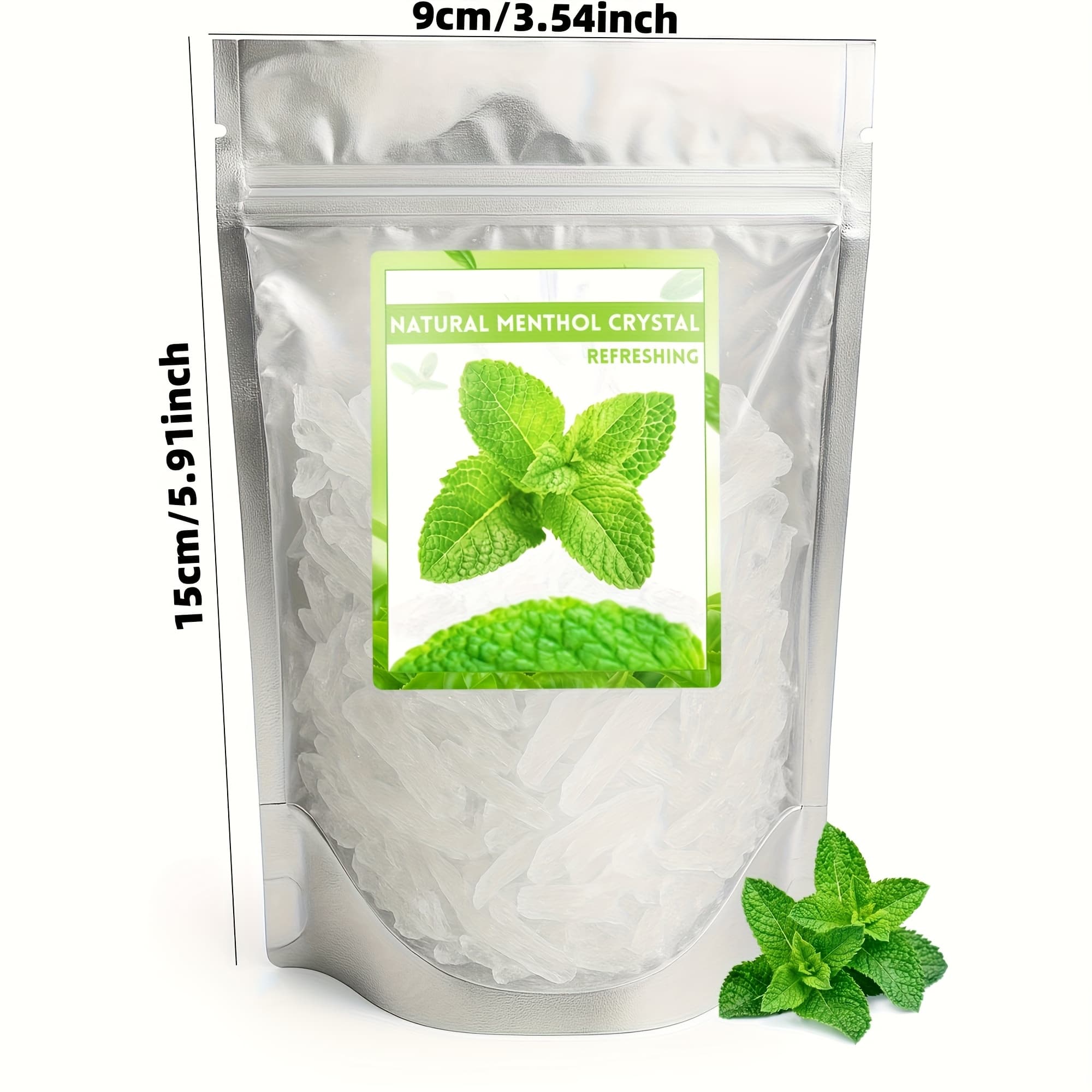 TEMU Natural Cooling Menthol Crystals, 1oz Natural , Supplies For Sauna, Steam Inhalation, Spa, Diy And Relaxation - Resealable Stand Up Pouch For Long-