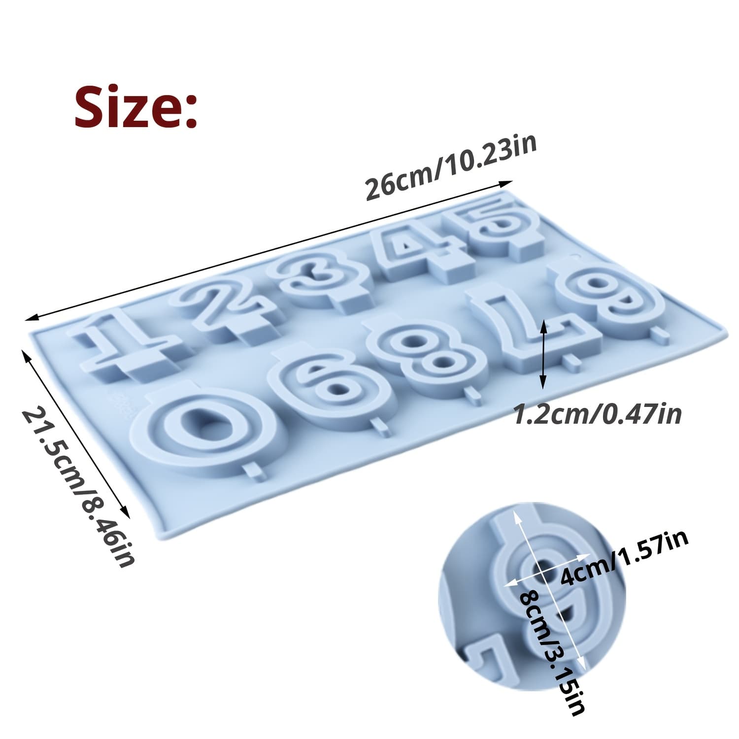 TEMU 1pc Silicone Mold Candle Mold Birthday Candle Digital Mold, Cake Decoration Mold,3d Number Silicon Mold
