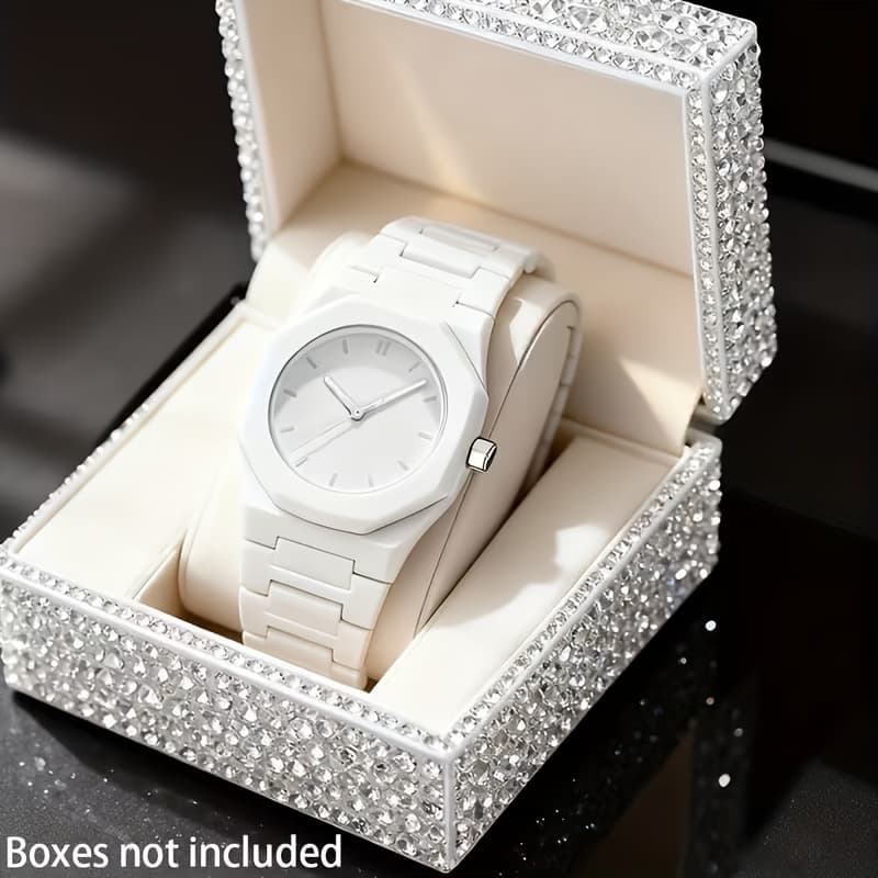 TEMU 1pc Men's Minimalist Quartz - Cool Round Dial Wristwatch With Display, Movement & Plastic Case/strap, Elegant For Any Occasion Suitable For Birthdays, Christmas, Thanksgiving Gifts - Shaarms