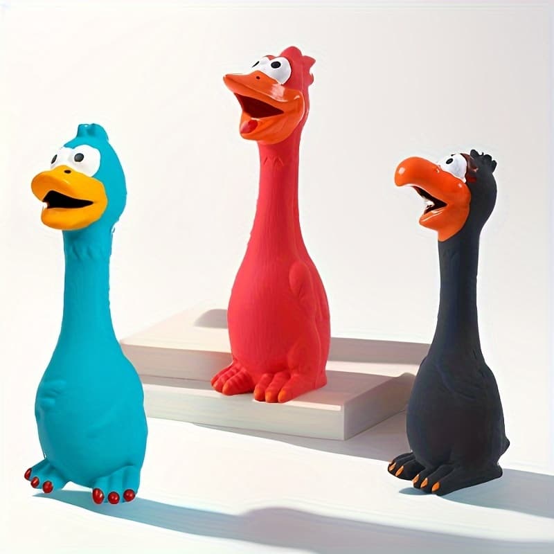 TEMU 3pcs Pets Dog Toys Squeaky Pet Toy, Duck Squeaky Chew Bite Resistant Toy Durable Dog Chew Toys, Venting Chicken Pet Squeaky Toy, Without Battery
