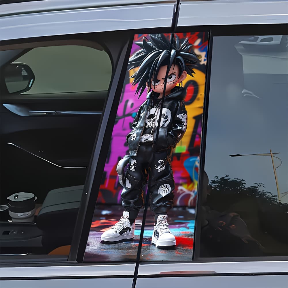 TEMU Set Of 2 Anime Car Stickers: This Waterproof And Scratch-resistant Duo Is Perfect For Any Car Model. Ideal For Vehicle Additions And Festive Decorations, It Can Be Used On Laptops And Helmets