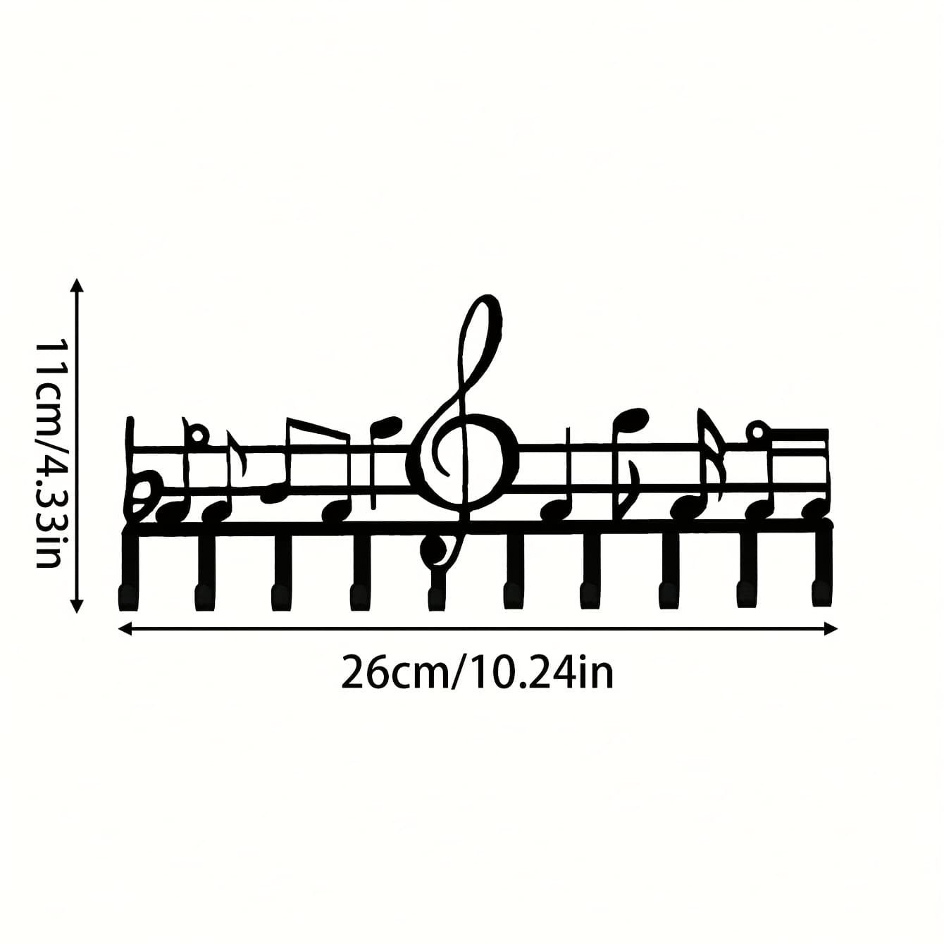 TEMU 1pc Music Notation-shaped Metal Keychain With Hook, Hanging Household Clothes Towel To Install, Suitable For Living Room, Bedroom, Office And Holiday Gifts