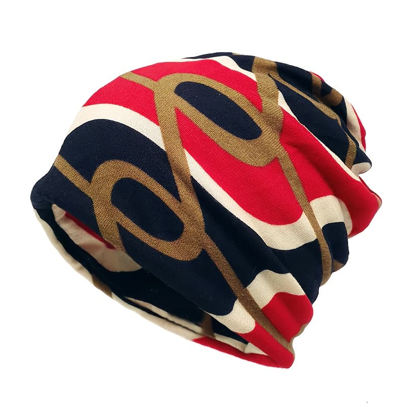 TEMU Autumn And Winter Dual-use Warm Hat Scarf Fashion Striped Print Beanie Unisex Casual Hip-hop Pullover Hat