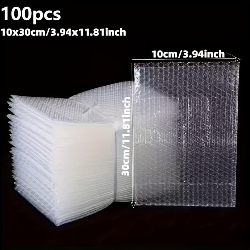 TEMU 100 Transparent Plastic For Moving, Shipping, And Storing Fragile Items, Tableware, And Electronics - Protective Cushioning Packaging Bags
