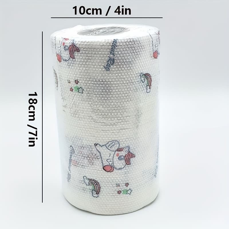 TEMU 1 Roll (200/100 Sheets)ultra- - Disposable Kitchen Towels - Oil-free, Household Cleaning And Degreasing Cloth ( Cartoon Styles) Lazy Cloth Kitchen Paper Towel